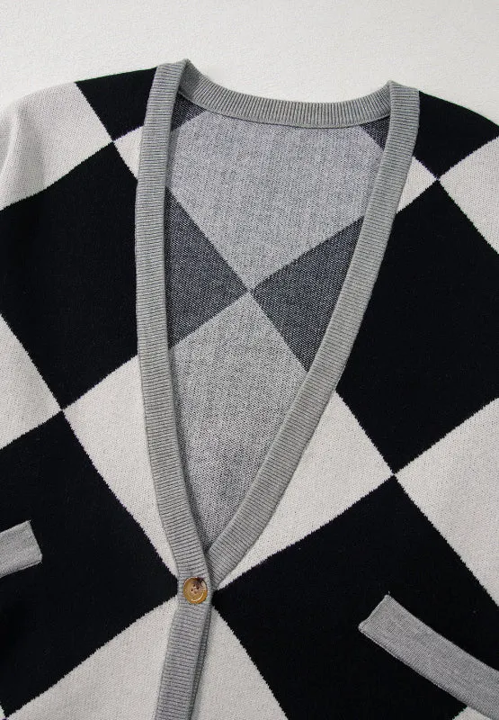 kesley Color Block Button Down Long Sleeve Cardigan