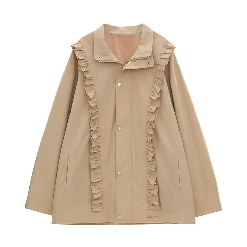 Khaki Fungus Edge Trench Coat