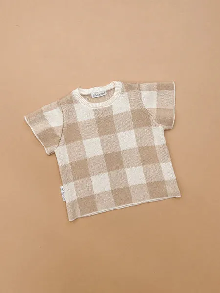 KNITTED TEE | GINGHAM