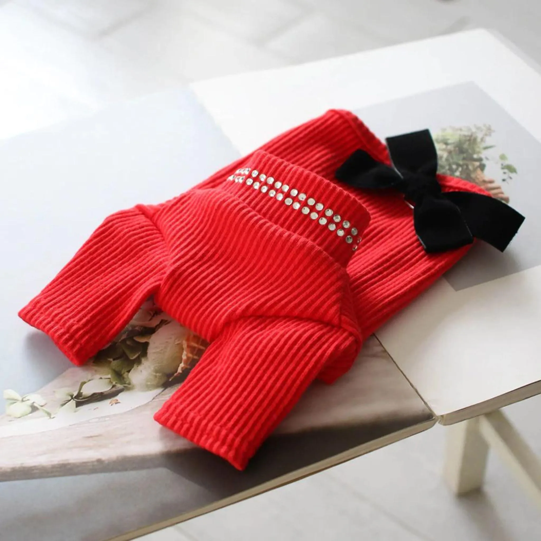 Korean Style Red Bling Bling Pet Dog Turtleneck by PopDog