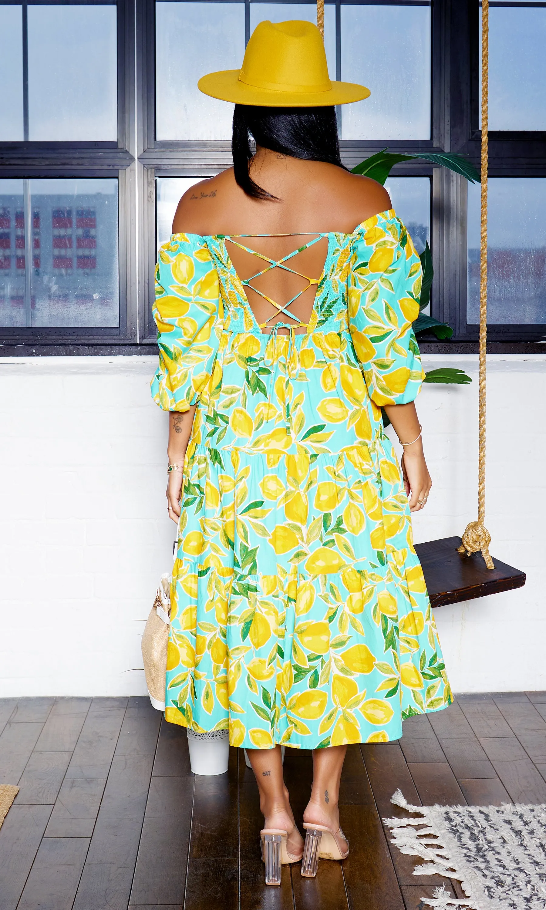 Lemon and Leaves | Printed Dress FINAL SALE