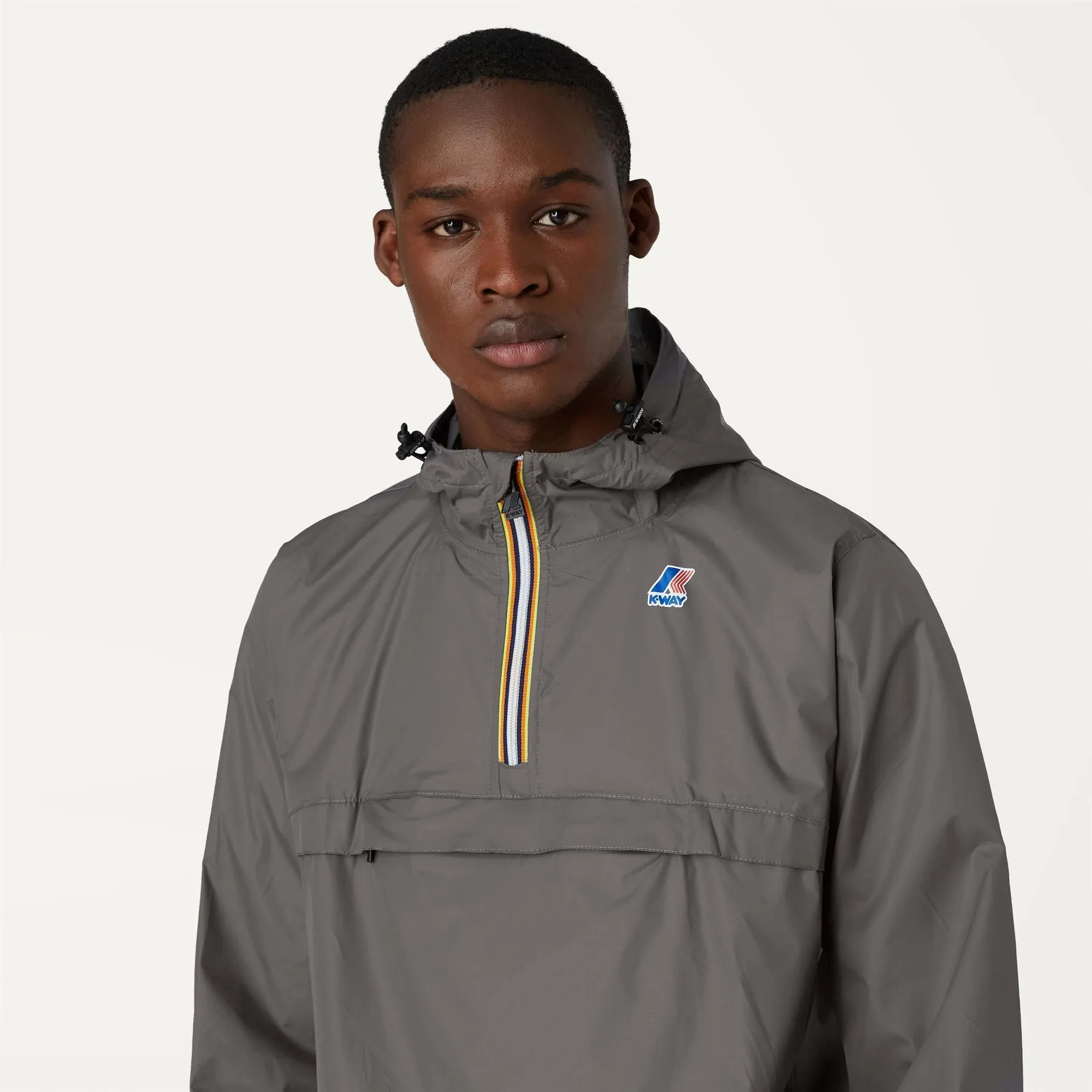 Leon - Packable Quarter Zip Rain Jacket in Grey Smoke