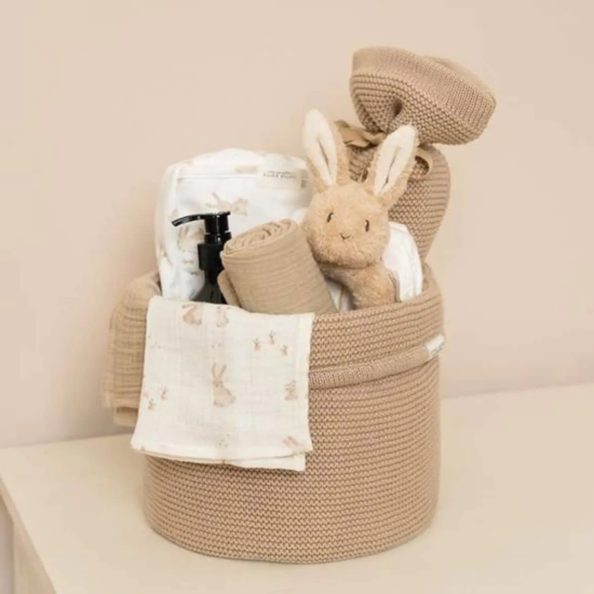 Little Dutch Knitted Storage Basket - Beige Small