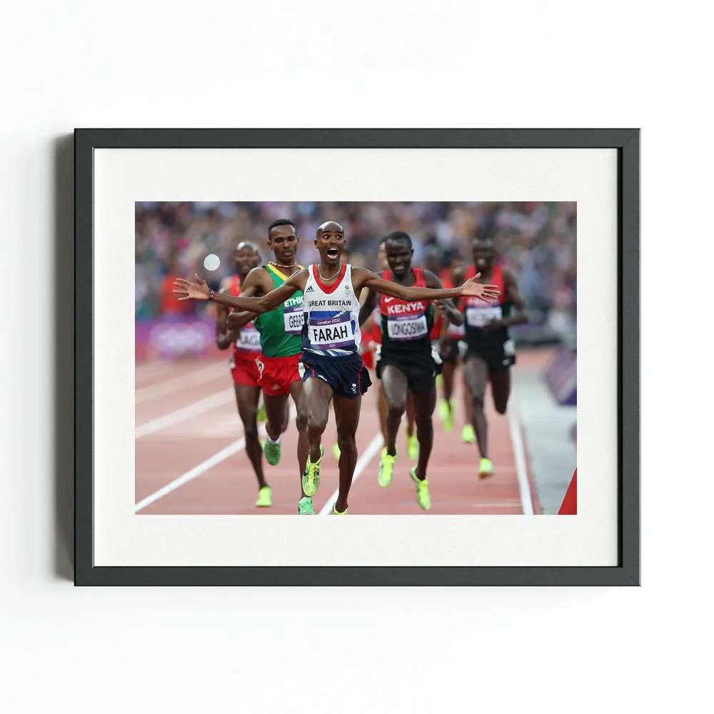 London 2012 Mo Farah 500m Victory Art Print