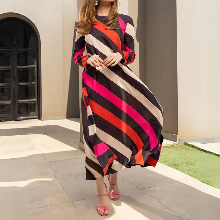 Lounge Wear Striped Printed Kaftan Top MAX002