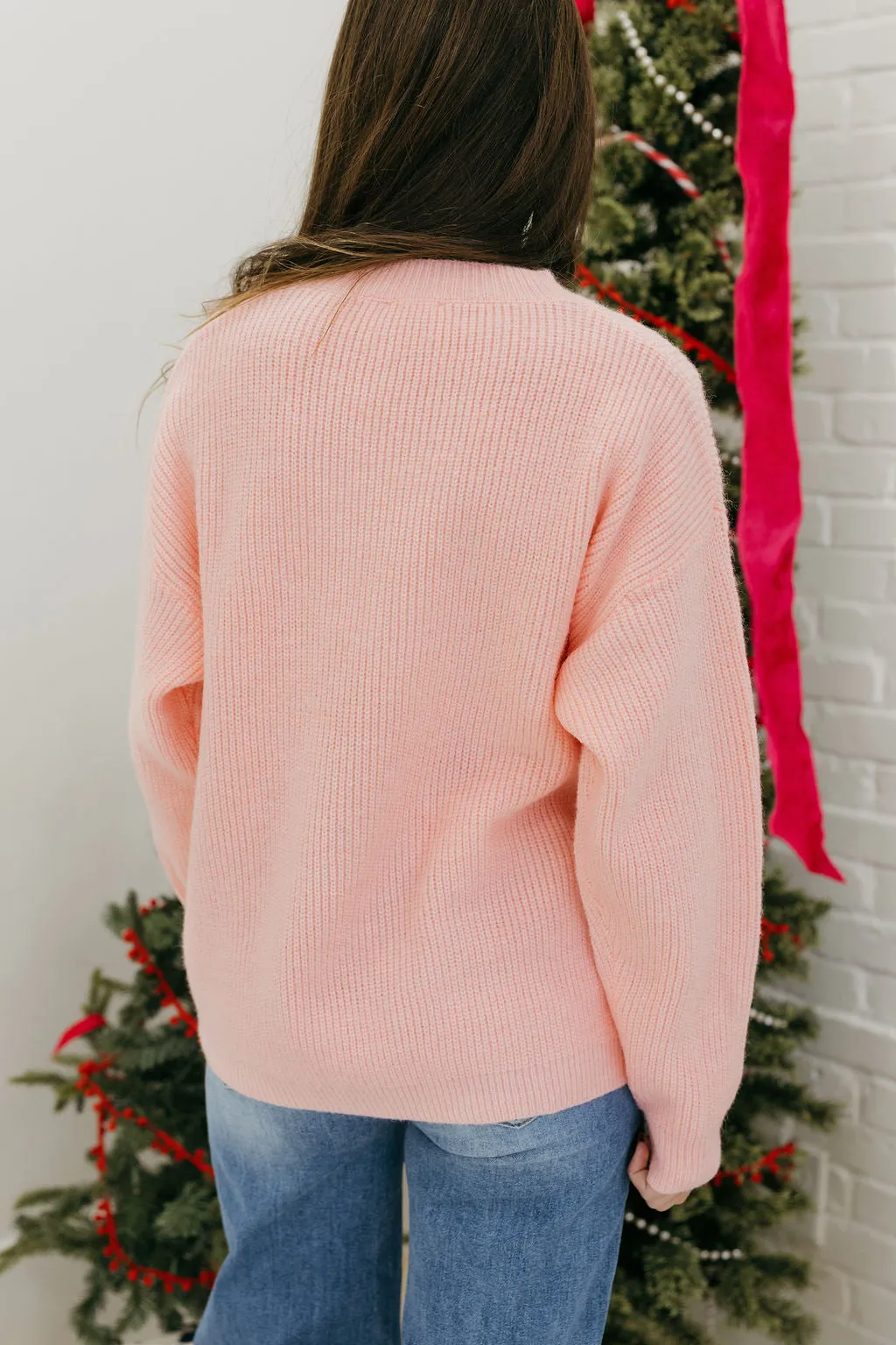 Merry Christmas Sweater-Blush/Pink