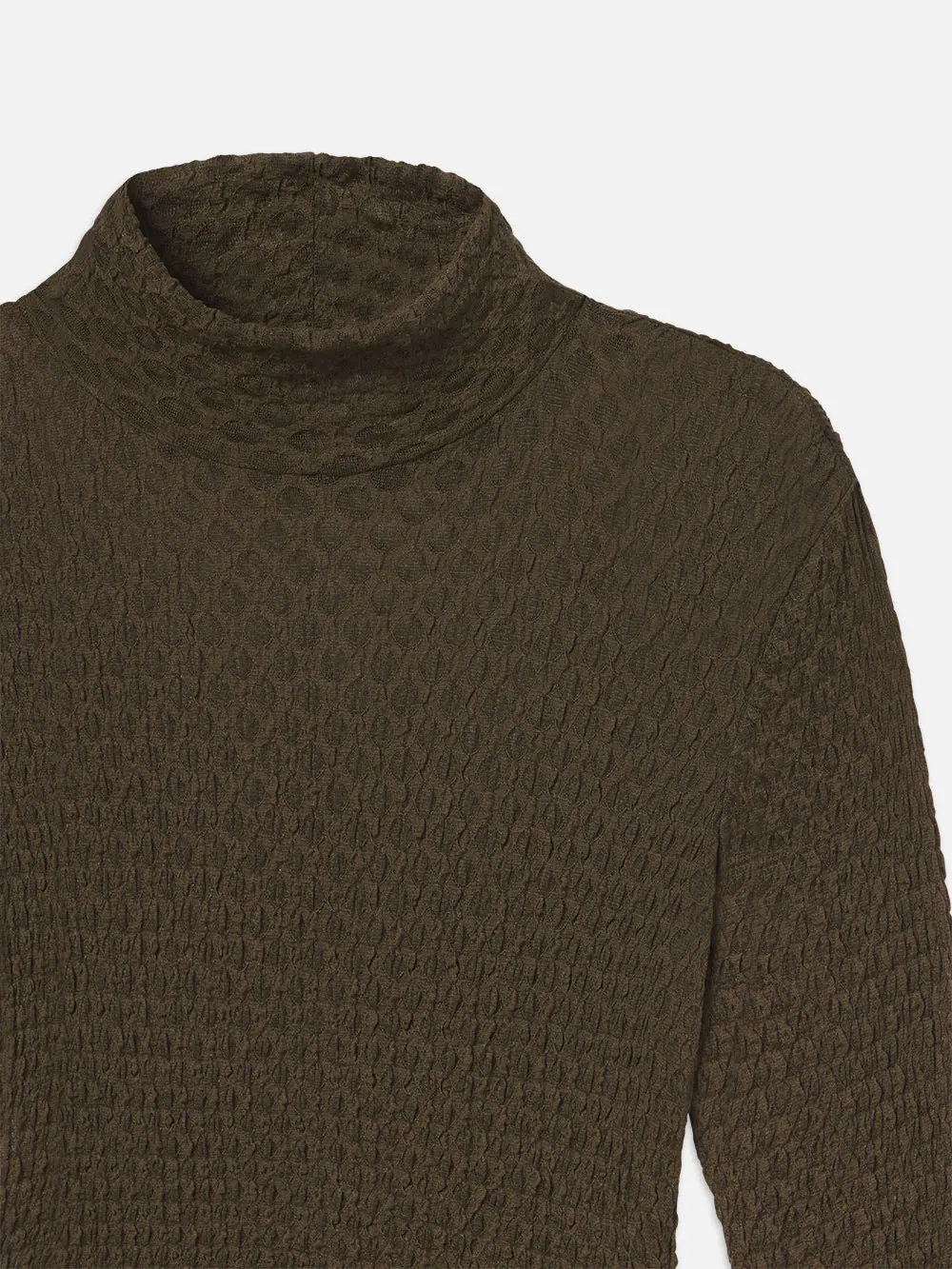 Mesh Lace Turtleneck -- Rich Military