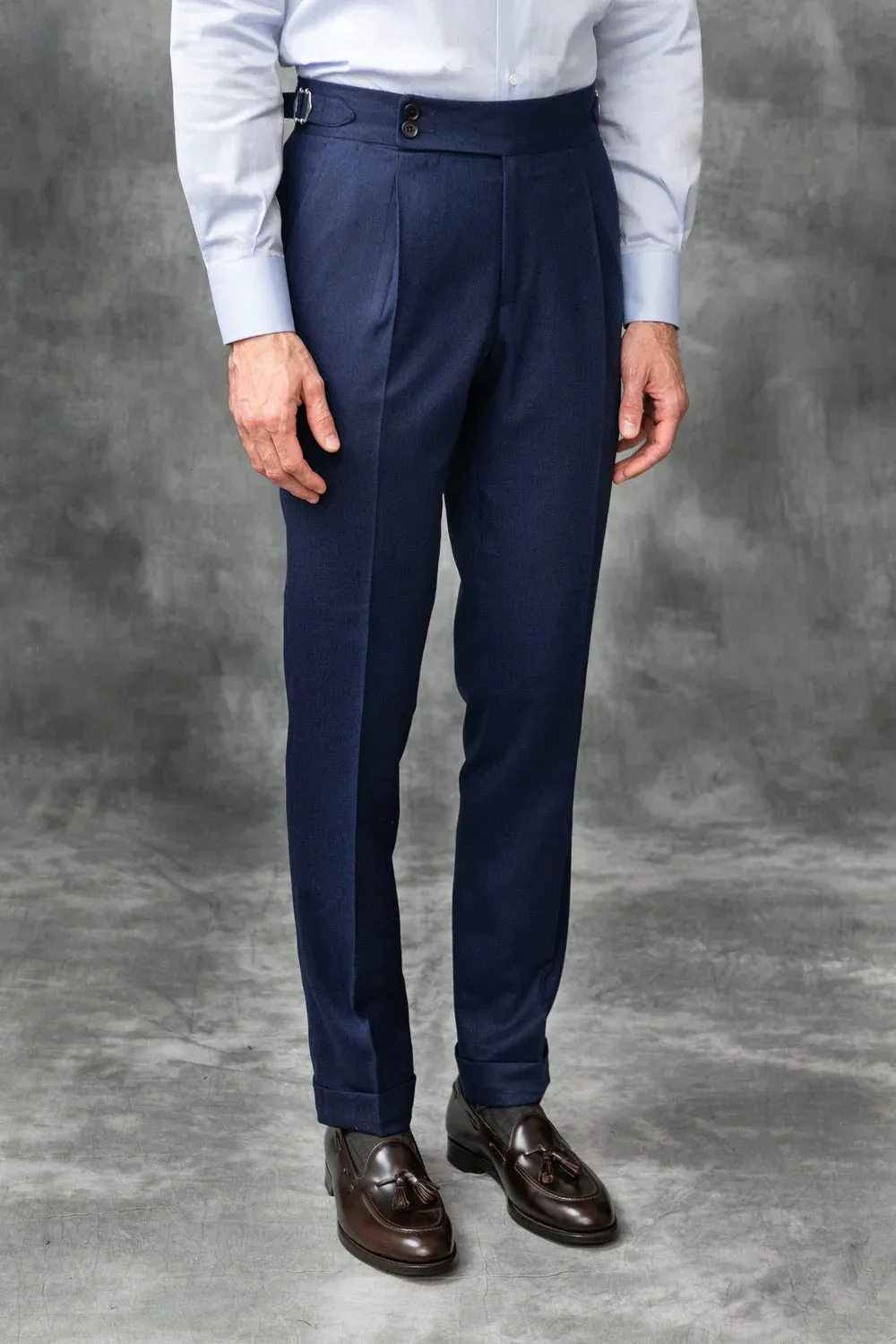 Navy Blue Signature Buttoned Gurkha Pants