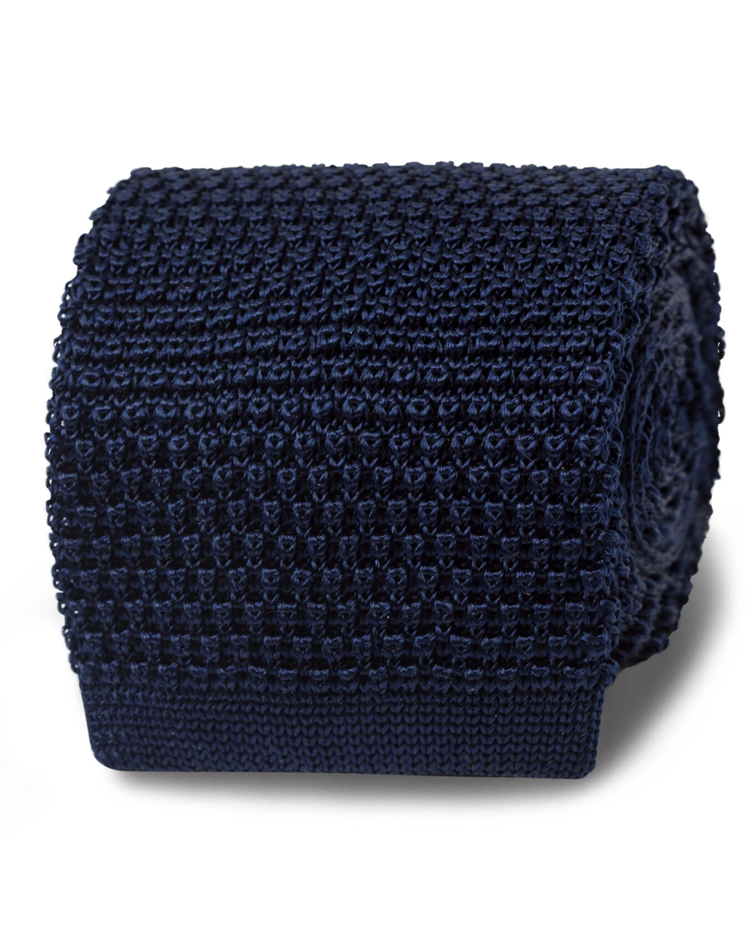 Navy Knitted Silk Tie