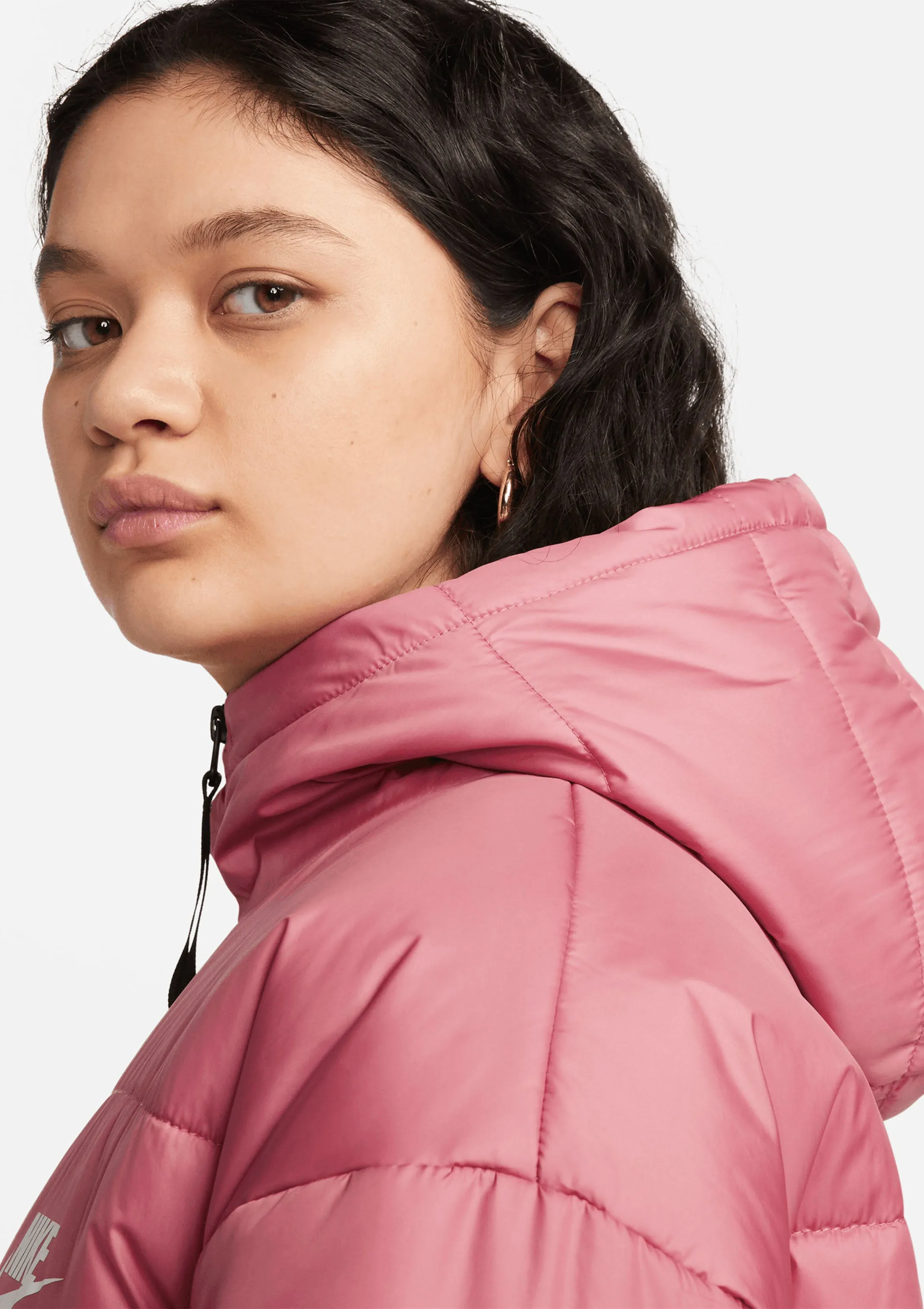 Nike Womens Sportswear Classic Hooded Puffer Jacket Pink <br> DJ6995 667