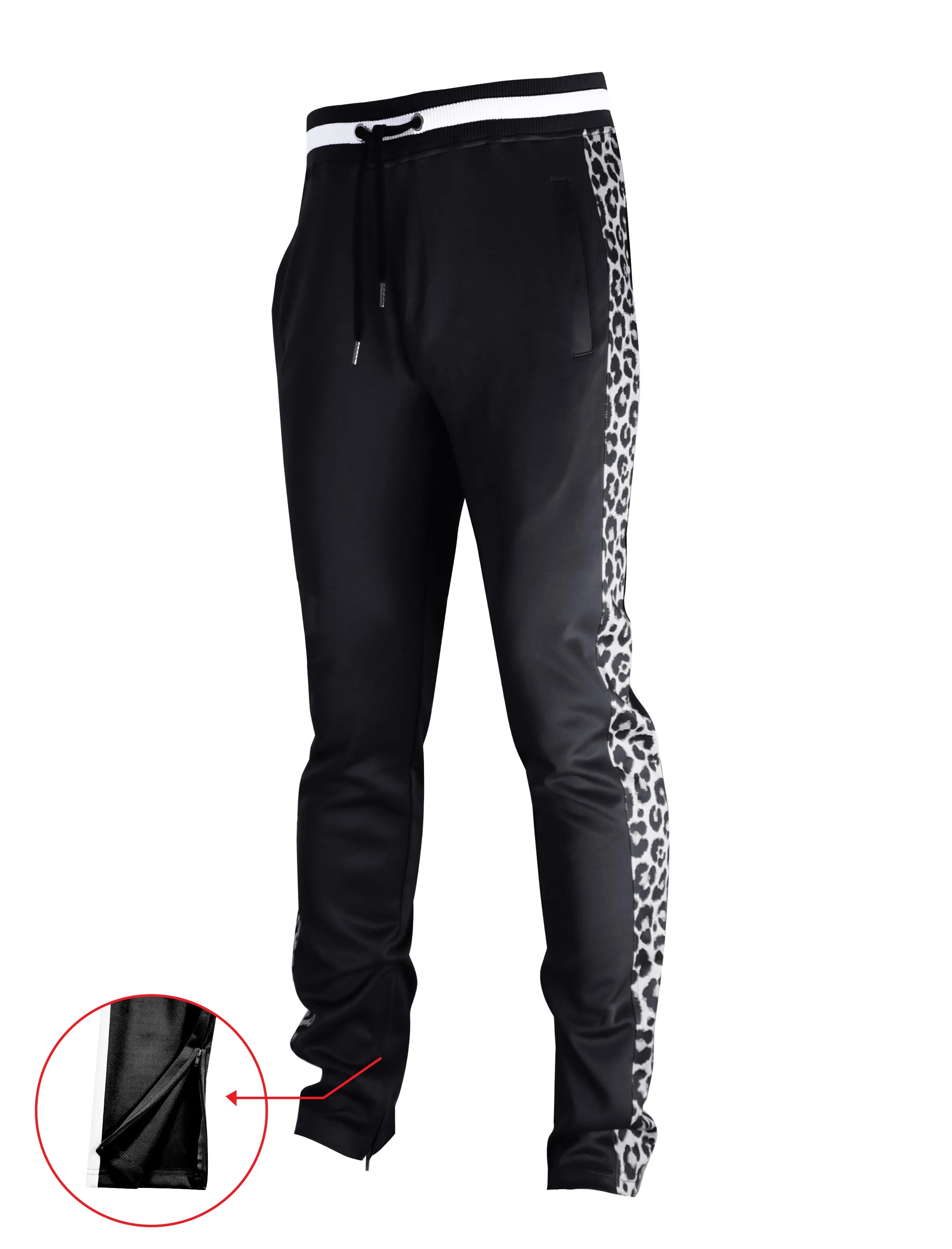 P11004-PRINT TRACK PANTS (BLACK/TR)