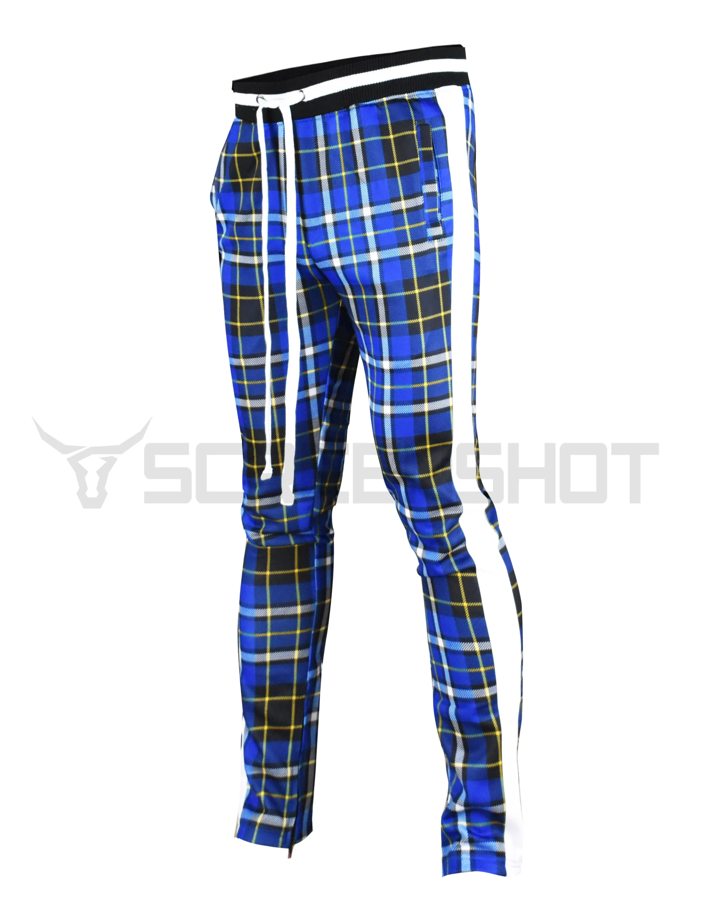 P41902-PATTERN PRINTED TRACK PANTS-ROYAL