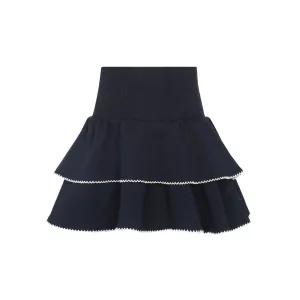 PAR Navy Milano Tiered Skirt