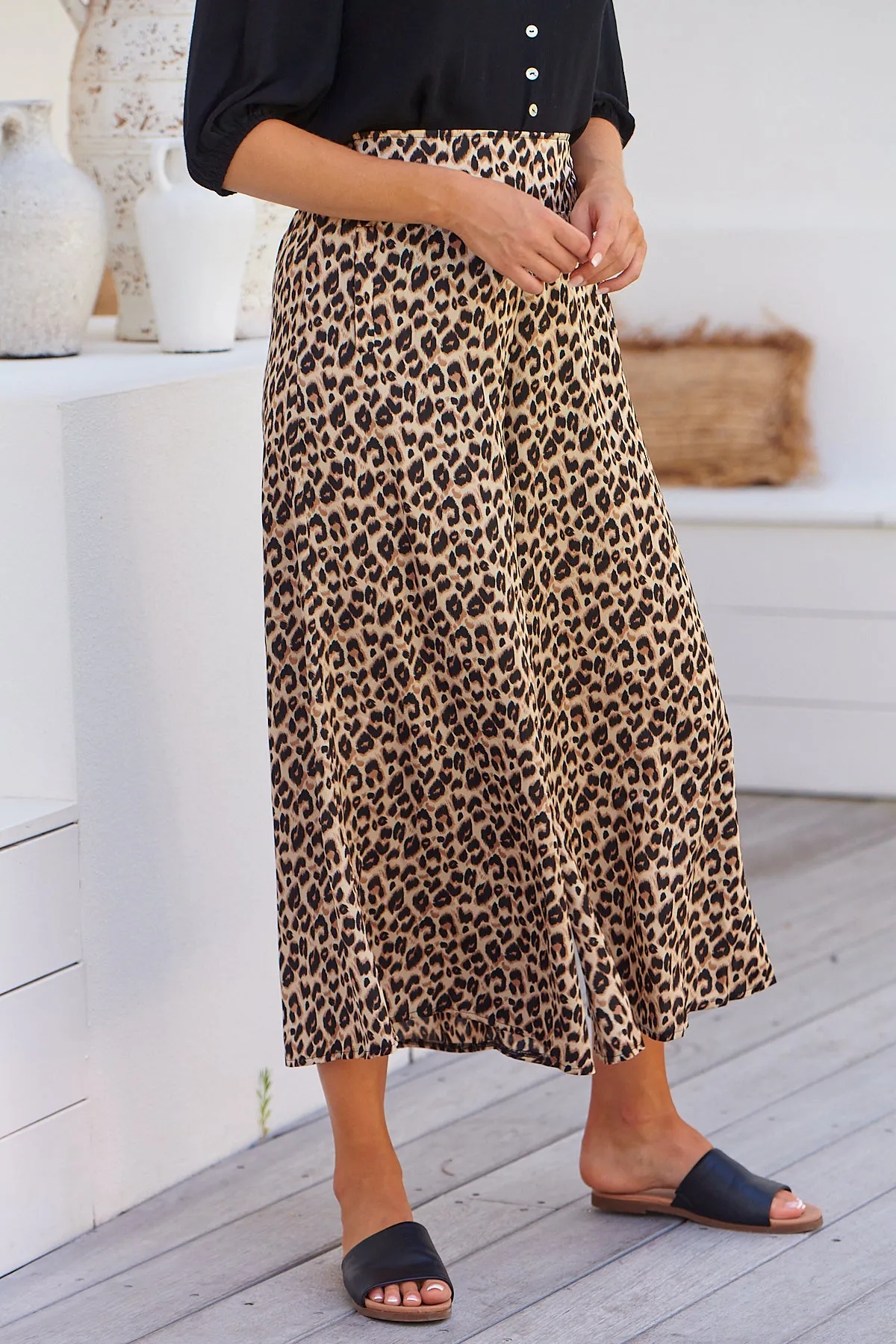 Paris Leopard Satin Culotte Pants