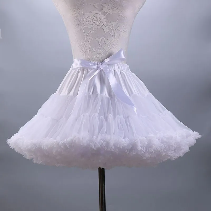 Pastel Pink Ballerina Tulle Tutu Skirt Puffy Ruffle Layered Lolita Petticoat Underskirt