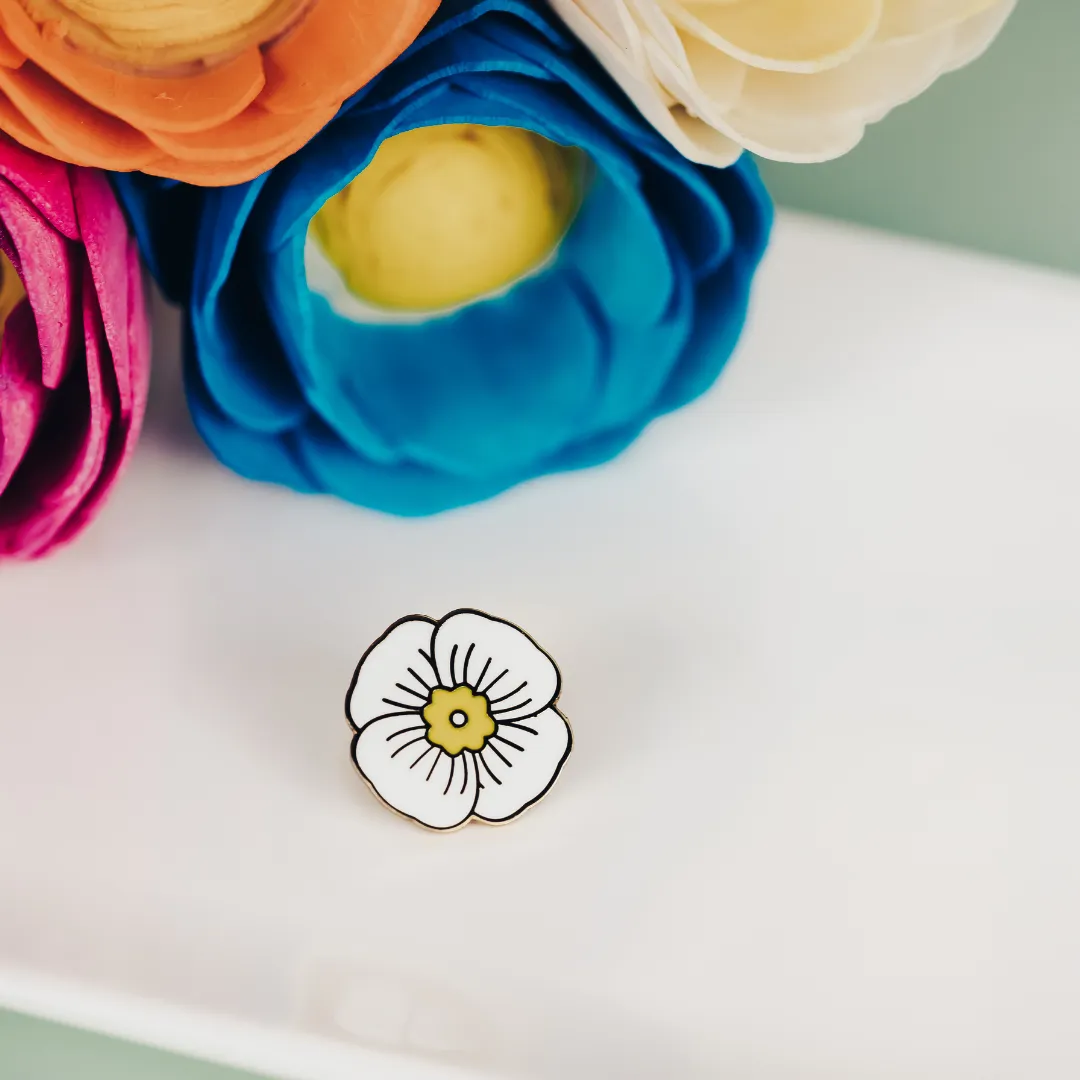 Peach Poppy Enamel Pin