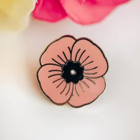 Peach Poppy Enamel Pin