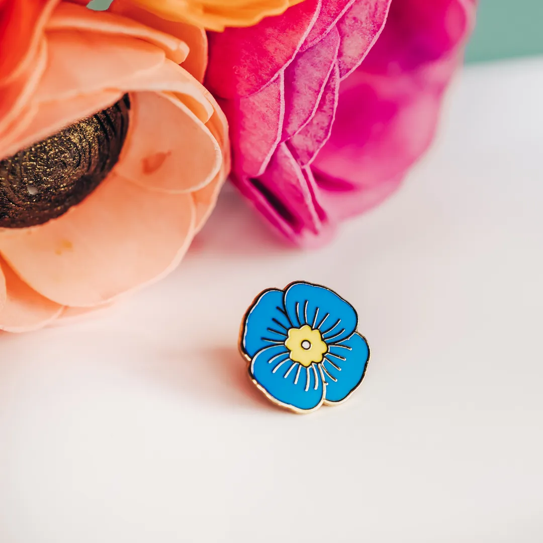 Peach Poppy Enamel Pin