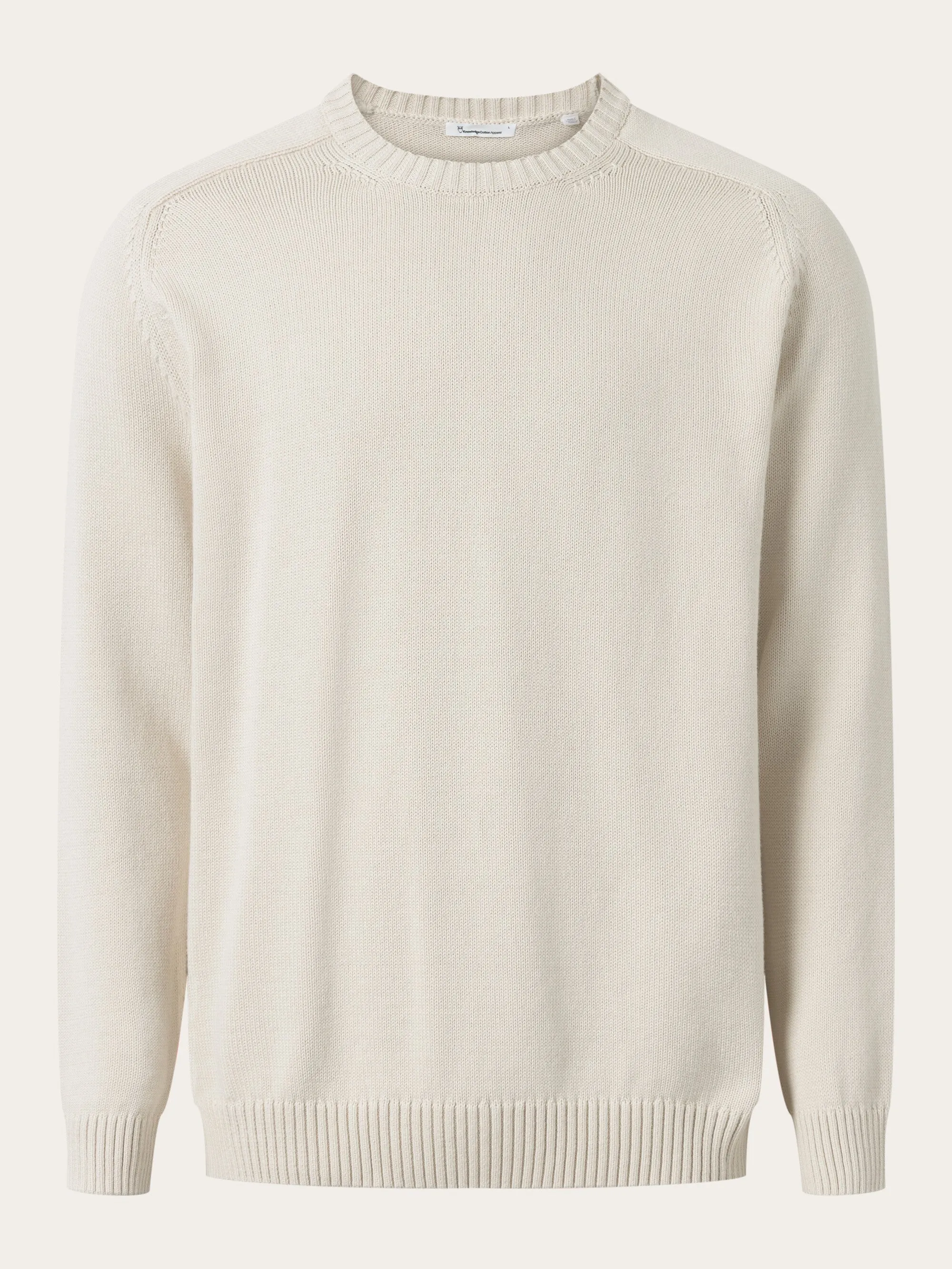 Plain knitted crew neck - Buttercream