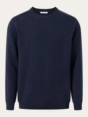 Plain knitted crew neck - Night Sky