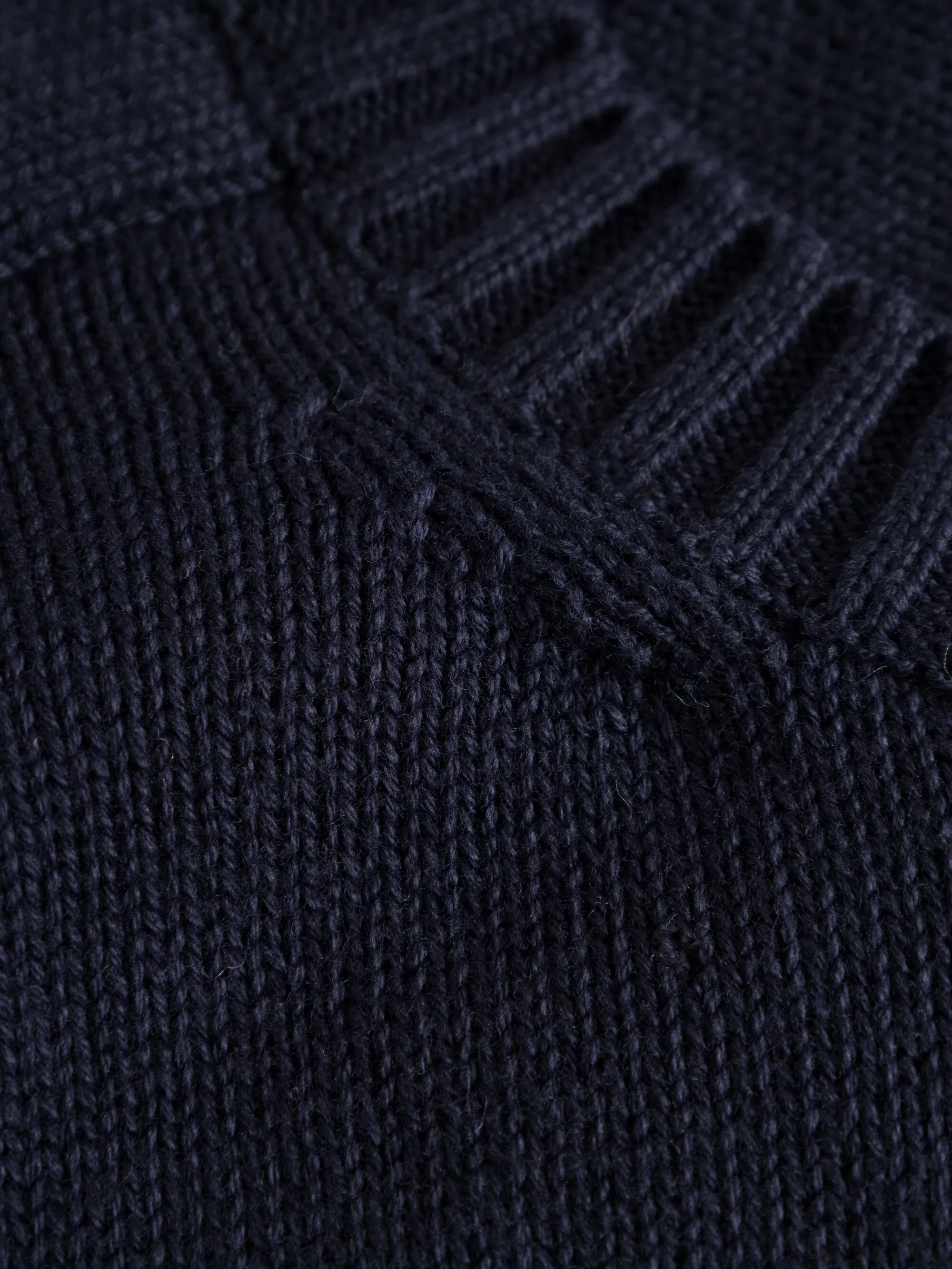 Plain knitted crew neck - Night Sky