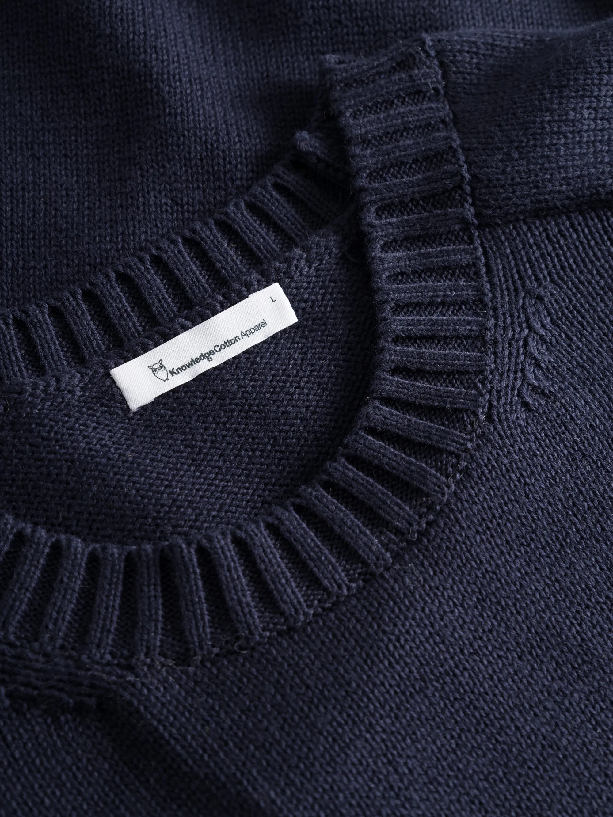 Plain knitted crew neck - Night Sky