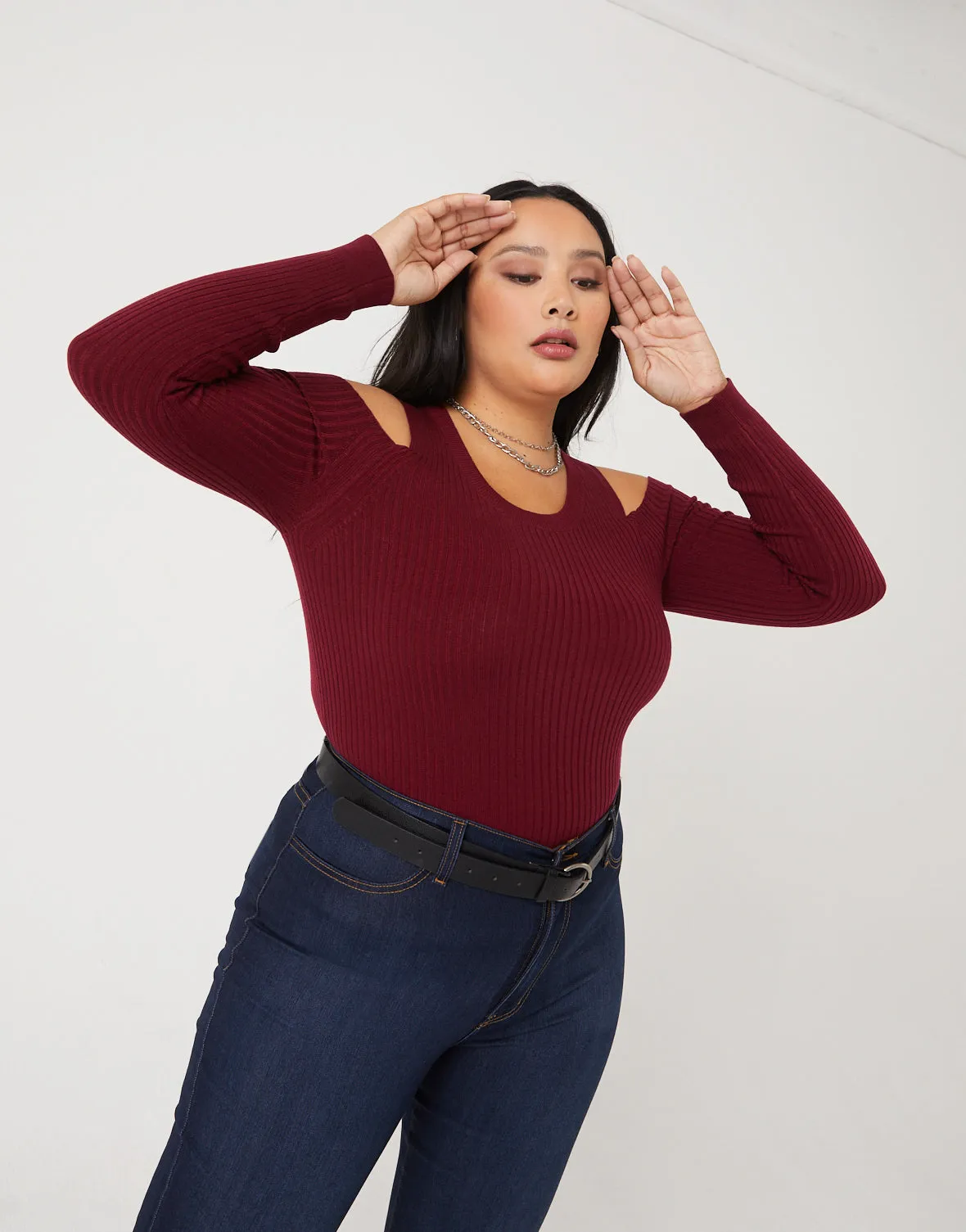 Plus Size Cold Shoulder Top