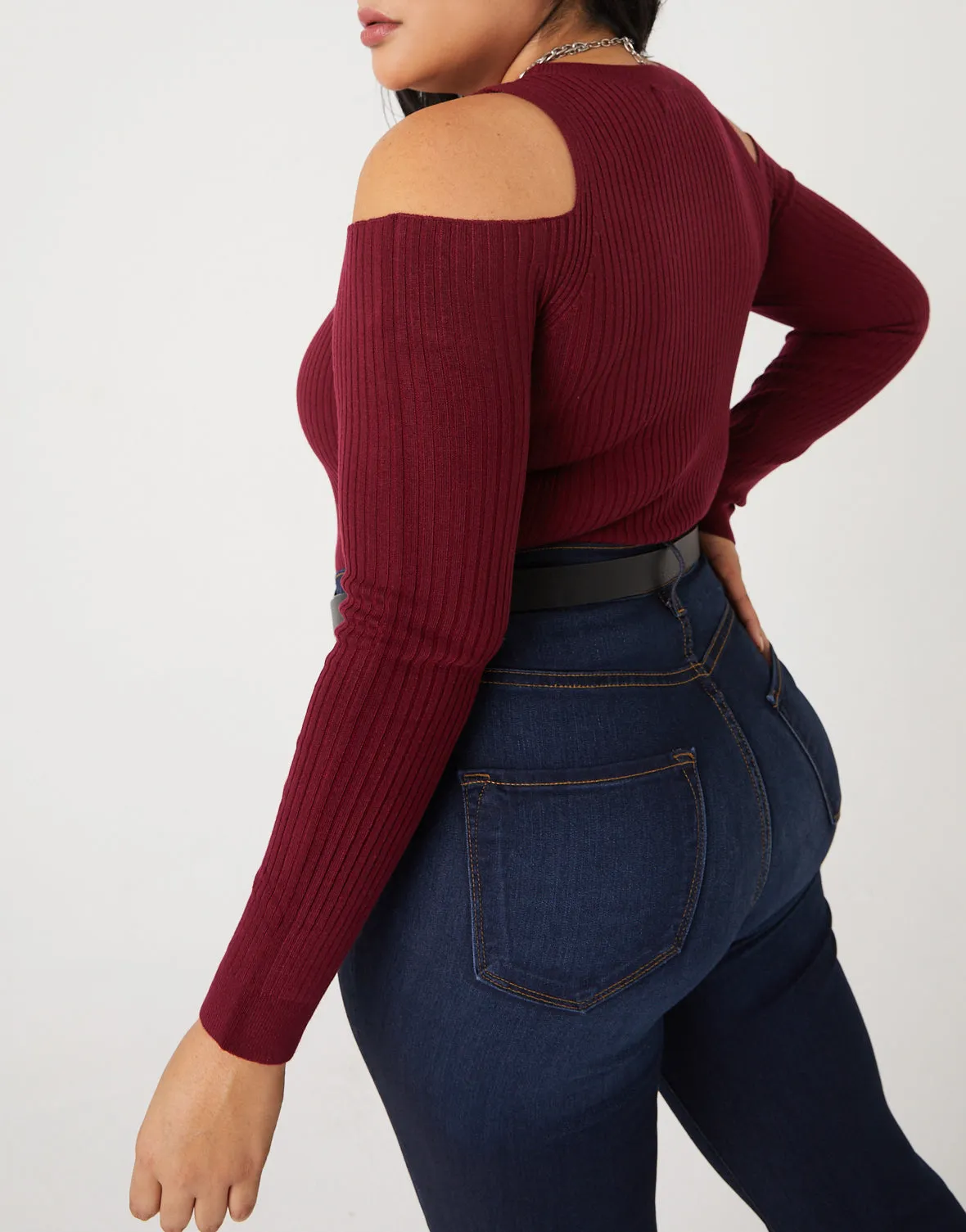 Plus Size Cold Shoulder Top