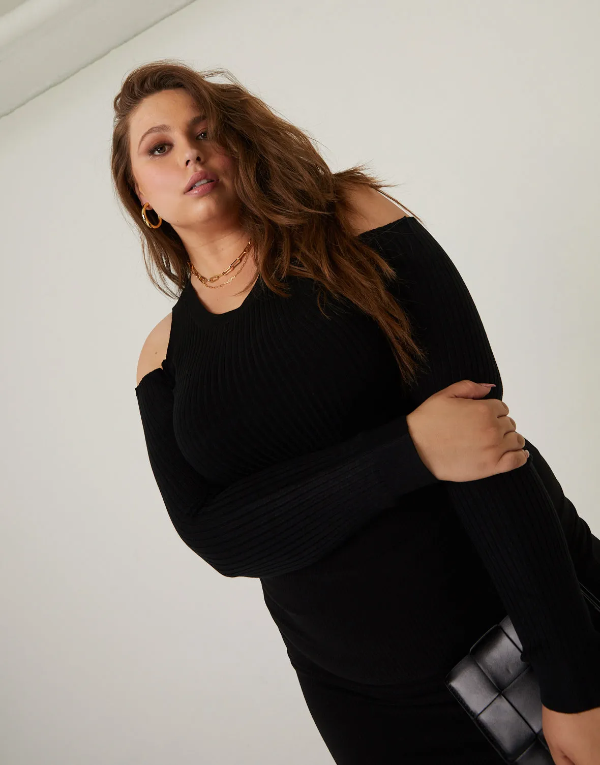 Plus Size Cold Shoulder Top