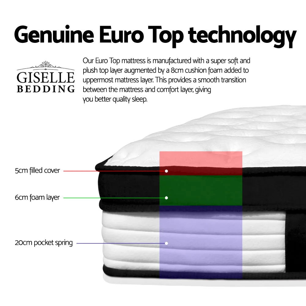 Plush Euro Top King Mattress, Medium Firm 31cm - Giselle Bedding