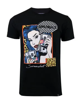 POP ART CARTON PREMIUM T-SHIRTS-S11057 (BLACK)