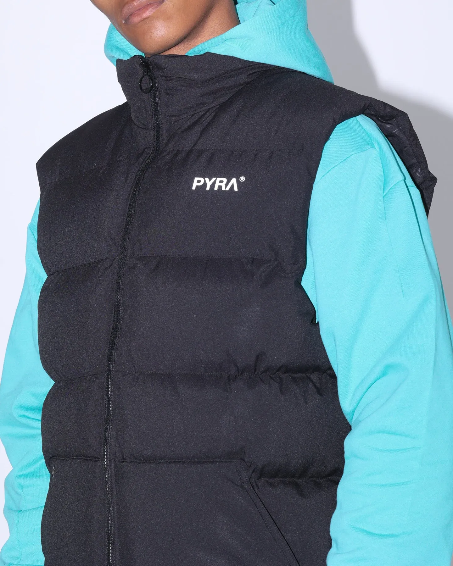 PYRA Sleeveless Puffa Vest Black