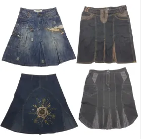 "Denim Skirts: Distressed, Embellished, and Full of Personality!" 🌟✨(S-180)