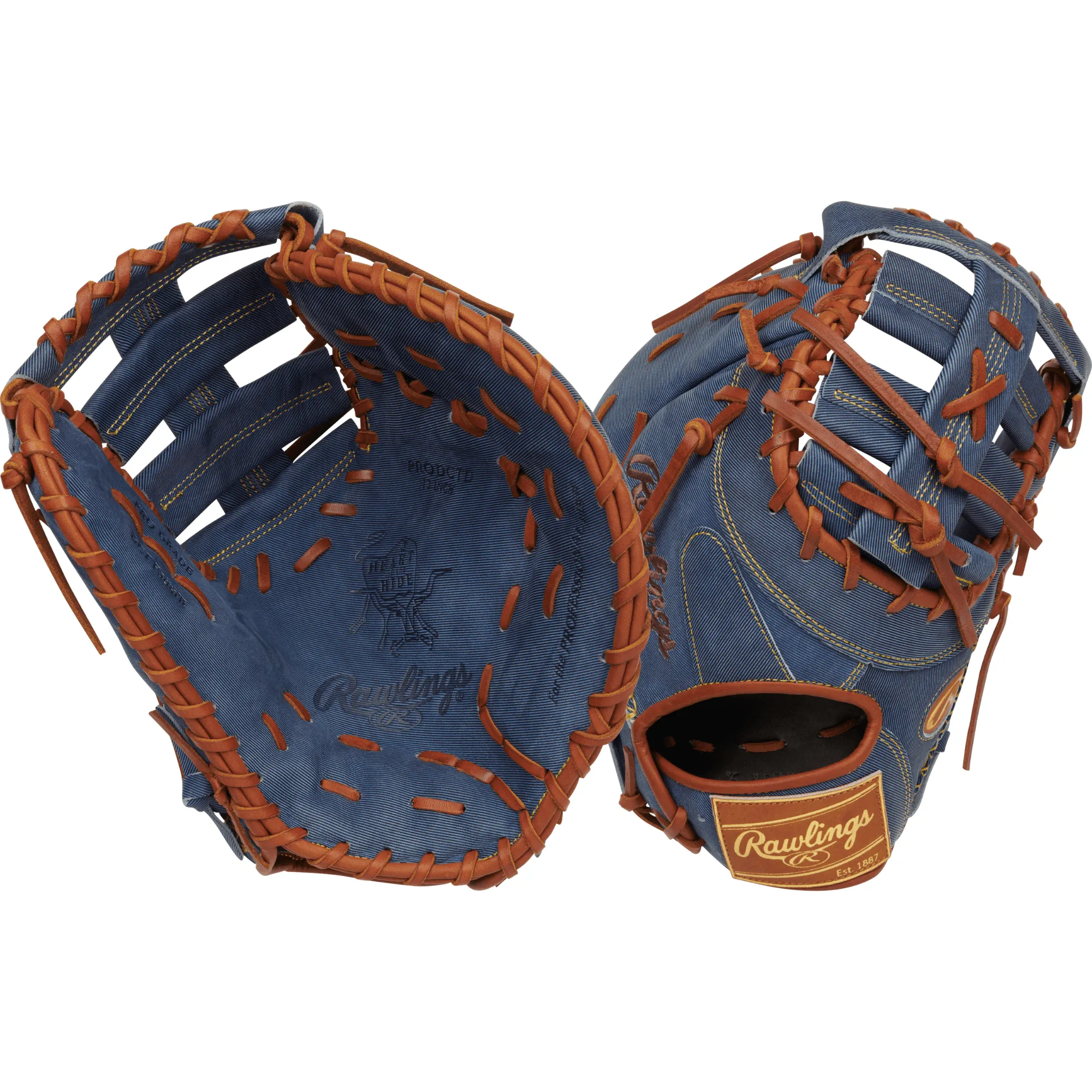 Rawlings Heart of the Hide Pro Label Denim Edition First Base Mitt 13" LHT