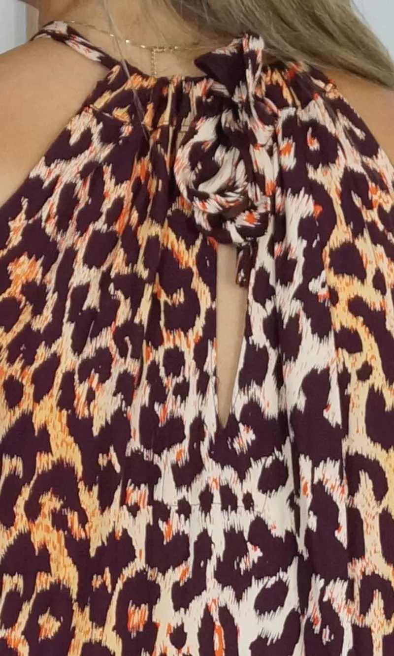 Rayon Dress Chloe Long Leopard, More Colours