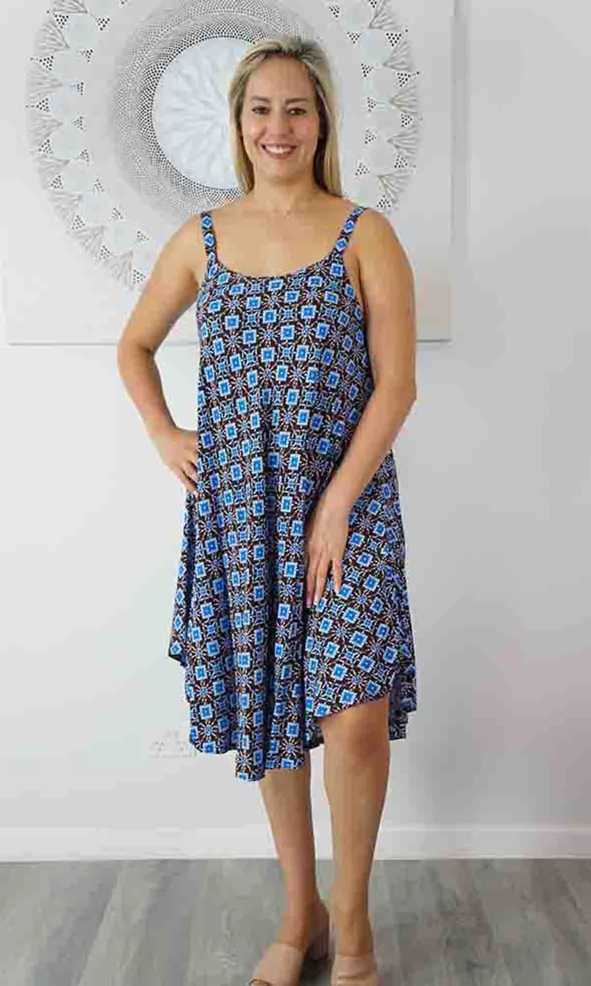 Rayon Dress Montego Snowflower