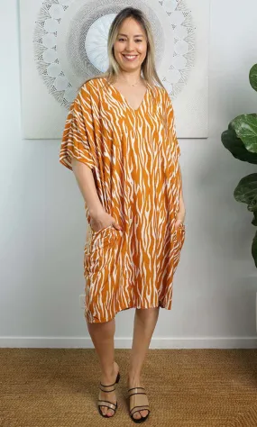 Rayon Dress Resort Zebra, More Colours