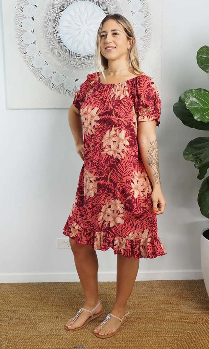 Rayon Dress Short Diva Orchids, More Colours