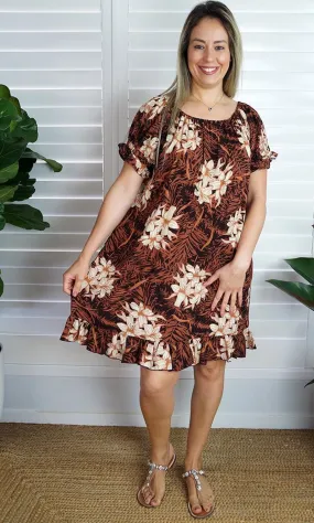 Rayon Dress Short Diva Orchids, More Colours