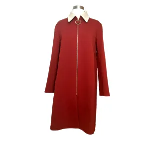 Red & Cream Wool Coat - S