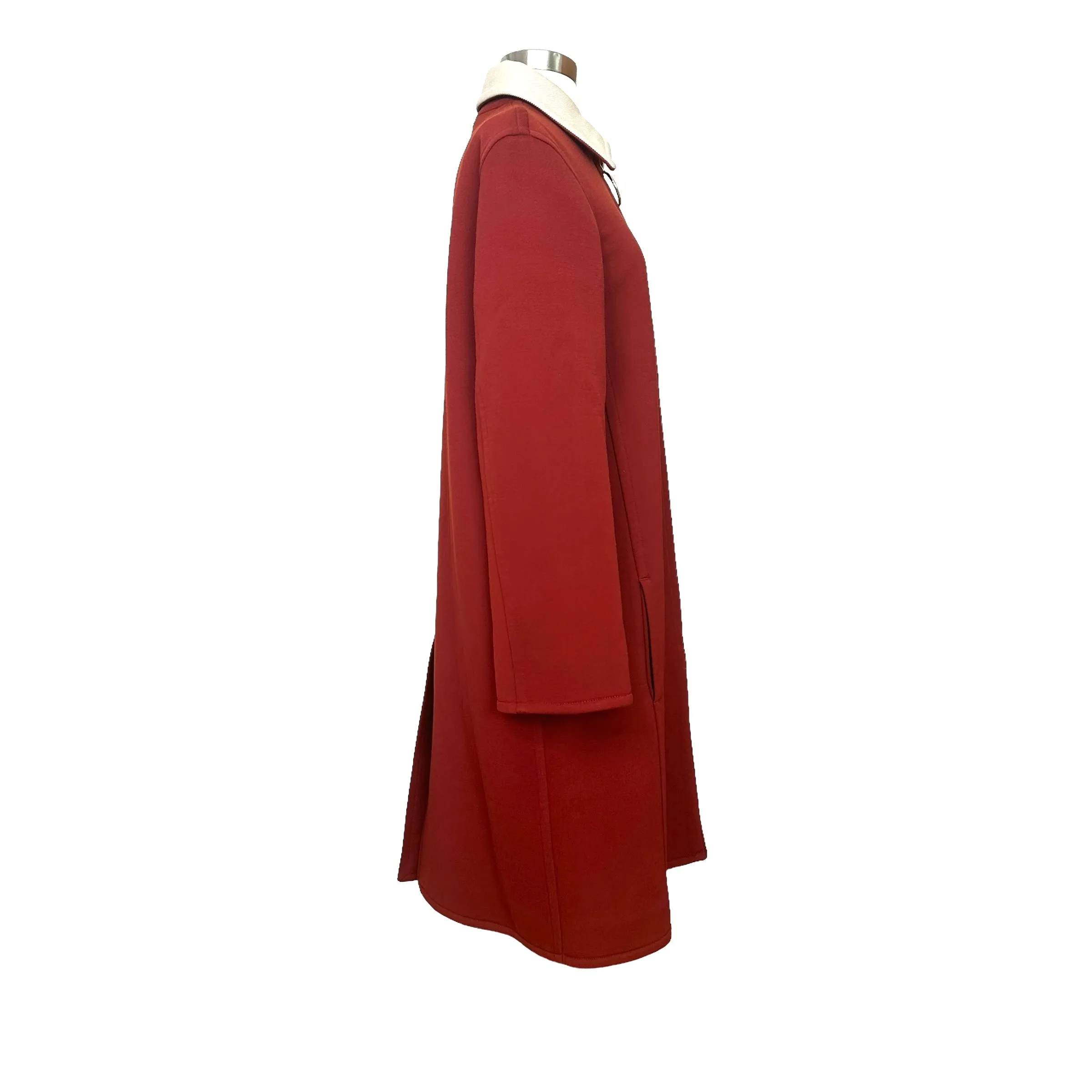 Red & Cream Wool Coat - S