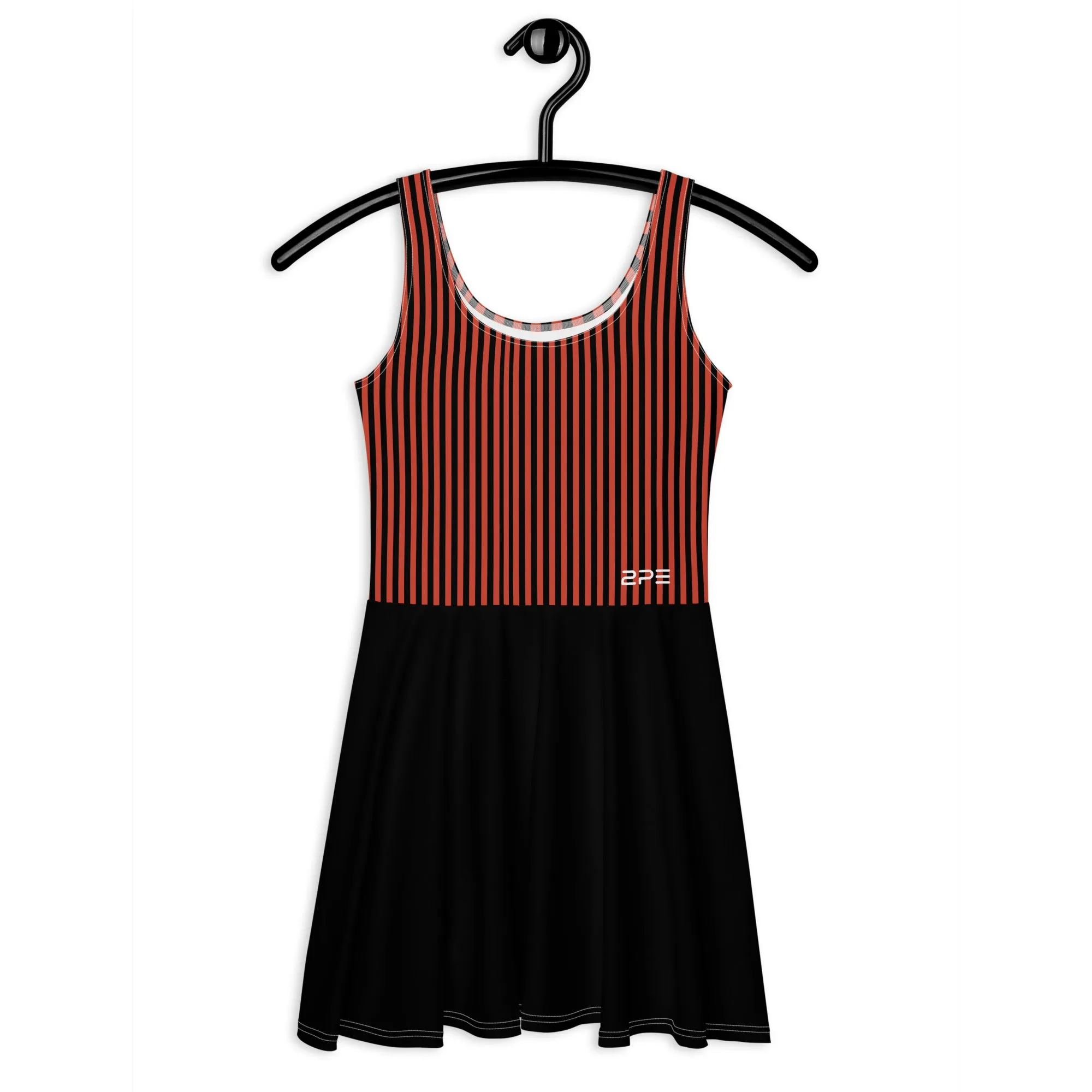 Red and Black Candy Stripes Tennis Dress