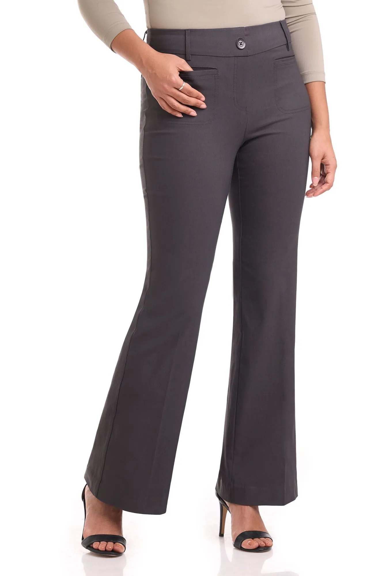 Rekucci EcoCosy Comfort Pull-On Flared Leg Pant