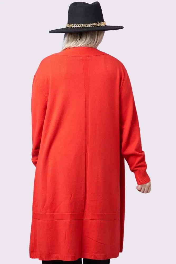 Ribbed Open Front Longline Cardigan