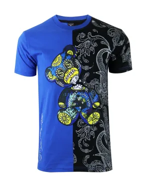 S1166 1/2 COLOR BLCOK TEE (ROYAL)