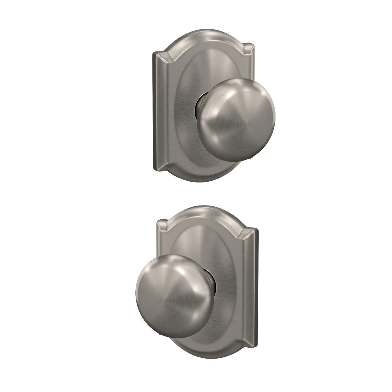 Schlage Custom Plymouth Knob Combined Interior Hall-Closet and Bed-Bath Lock Camelot Trim