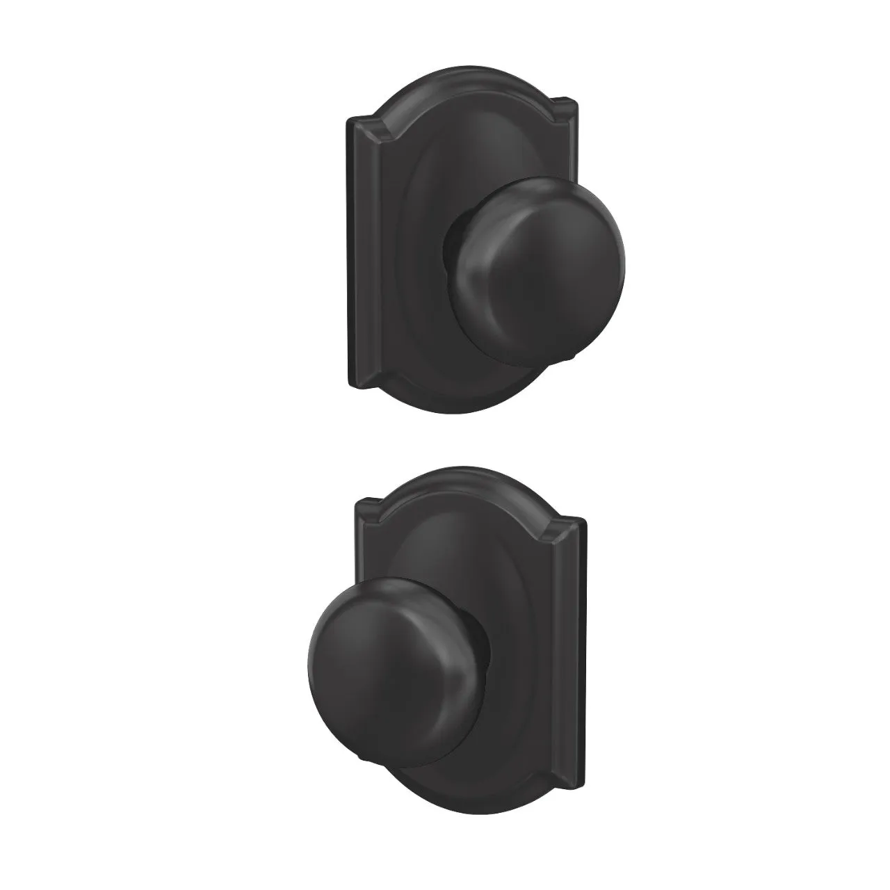 Schlage Custom Plymouth Knob Combined Interior Hall-Closet and Bed-Bath Lock Camelot Trim