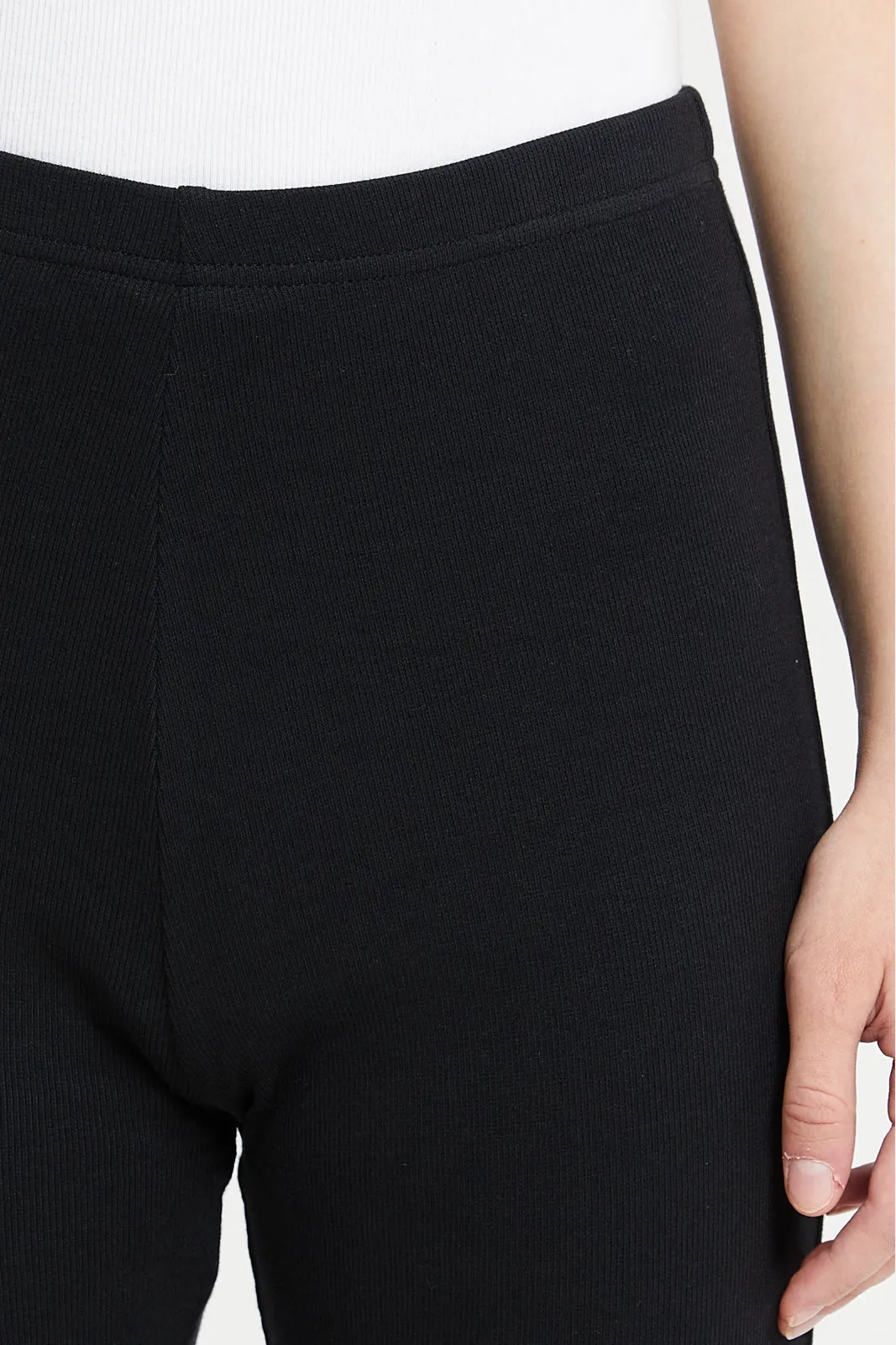 Senior Girls Black Flared Leggings