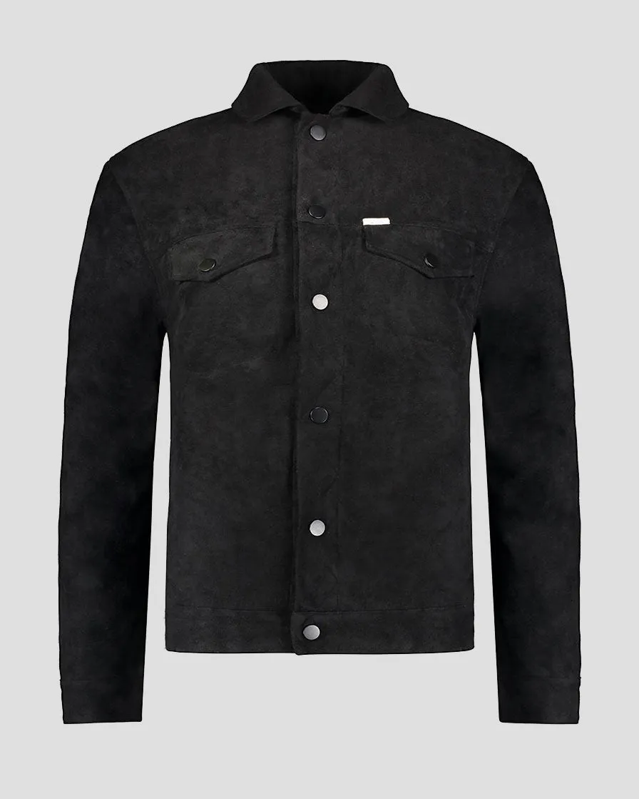 SG Vegan Suede Trucker Jacket - Black