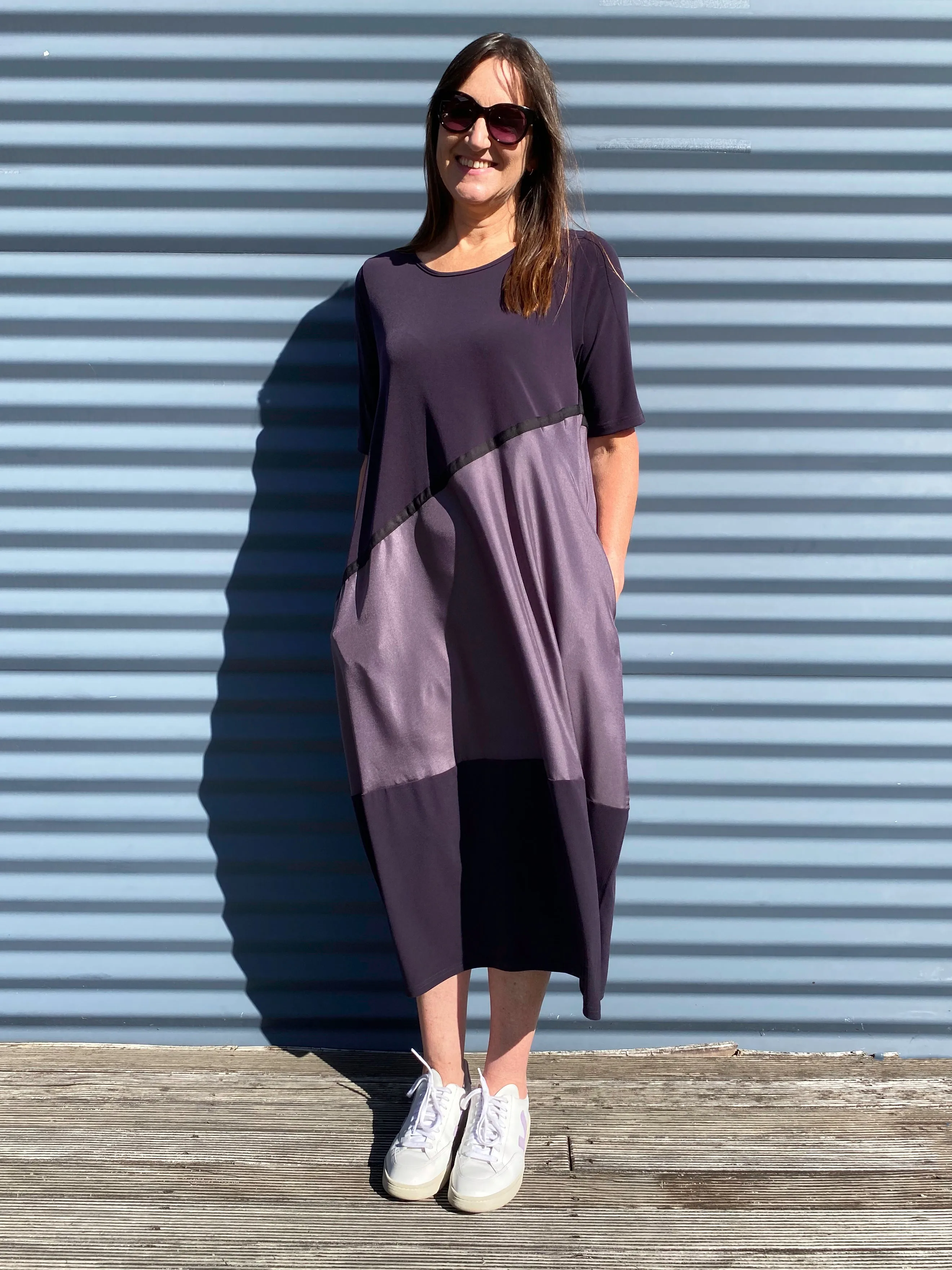 Sheen Panelled Cocoon Dress NEW COLOURWAYS